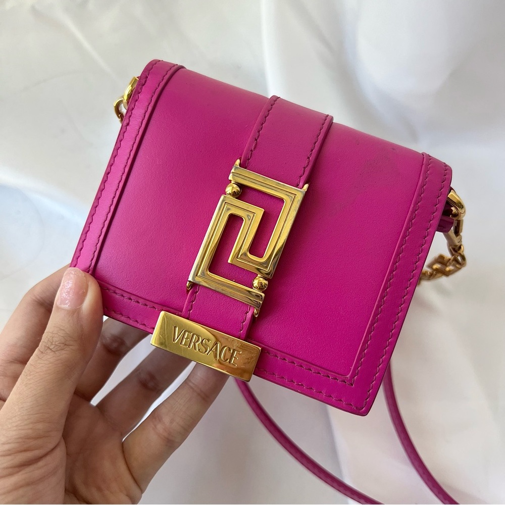 Versace Mini Shoulder Bag in Fuchsia with Gold Hardware - Picture 2 of 13